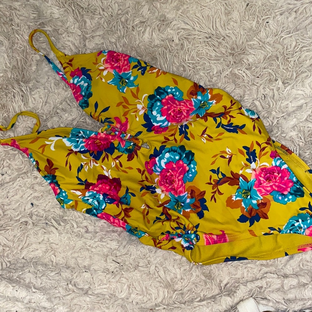 Floral Print One Piece Swimsuit